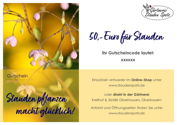 Gutschein StaudenSpatz 50 Euro