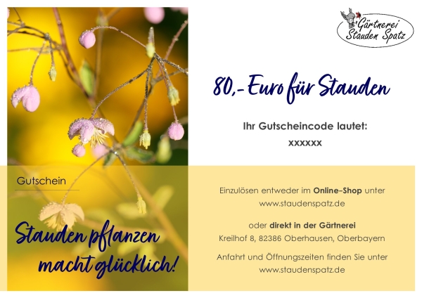 Gutschein StaudenSpatz 80 Euro